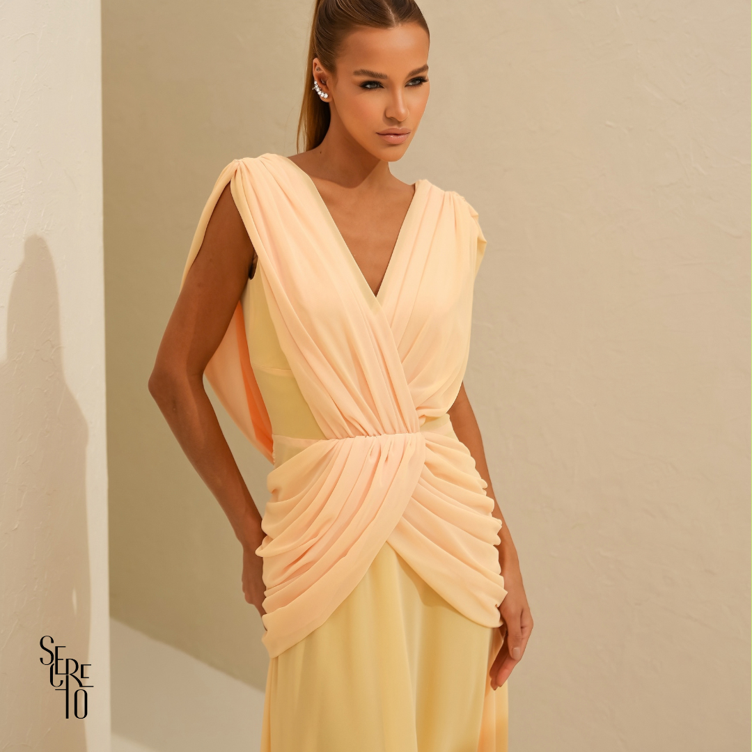 Vestido Longo Capa Alice Camomila