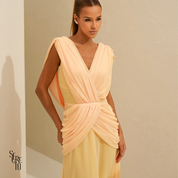 Vestido Longo Capa Alice Camomila