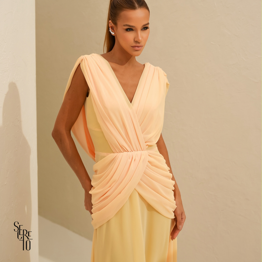 Vestido Longo Capa Alice Camomila