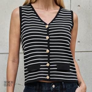 Blusa Modal Listrado Althea Preto