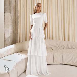 Vestido Longo Camadas Aisha Branco