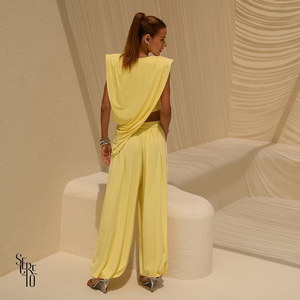 Conjunto Drapeado Aladin Maelis Amarelo