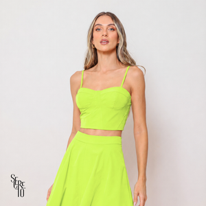 Conjunto Saia Midi Kyle Verde Limão