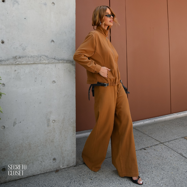 Jaqueta Bomber Fivelas Monica Marrom