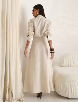 Conjunto Camisa e Saia Linho Giovanna Natural