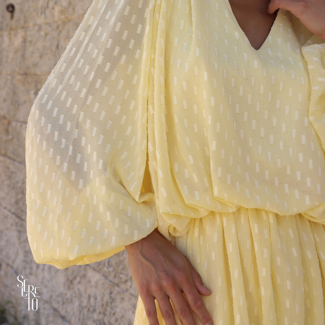 Vestido Curto Pipoca Nerina Amarelo