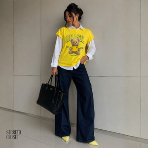 T-shirt Urso Bia Amarelo