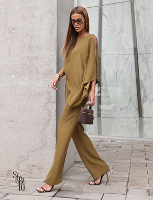 Conjunto Blusa e Calça Assimétrico Aile Verde Oliva