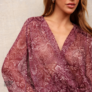 Blusa Estampada Amelia Vinho