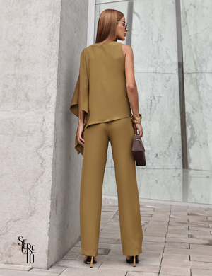 Conjunto Blusa e Calça Assimétrico Aile Verde Oliva