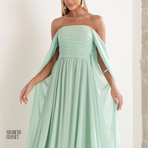 Vestido Longo Tqc Cauda Moana Verde Menta