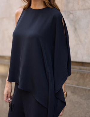 Conjunto Blusa e Calça Assimétrico Aile Preto