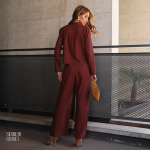Conjunto Camisa e Calça Linho Alíciah Marrom