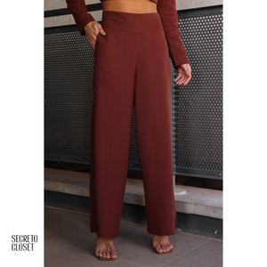 Conjunto Camisa e Calça Linho Alíciah Marrom
