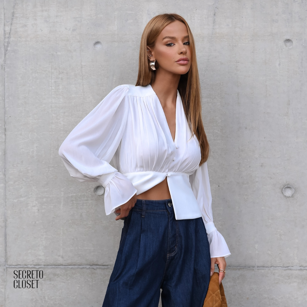 Blusa Manga Balonê Elena Off White