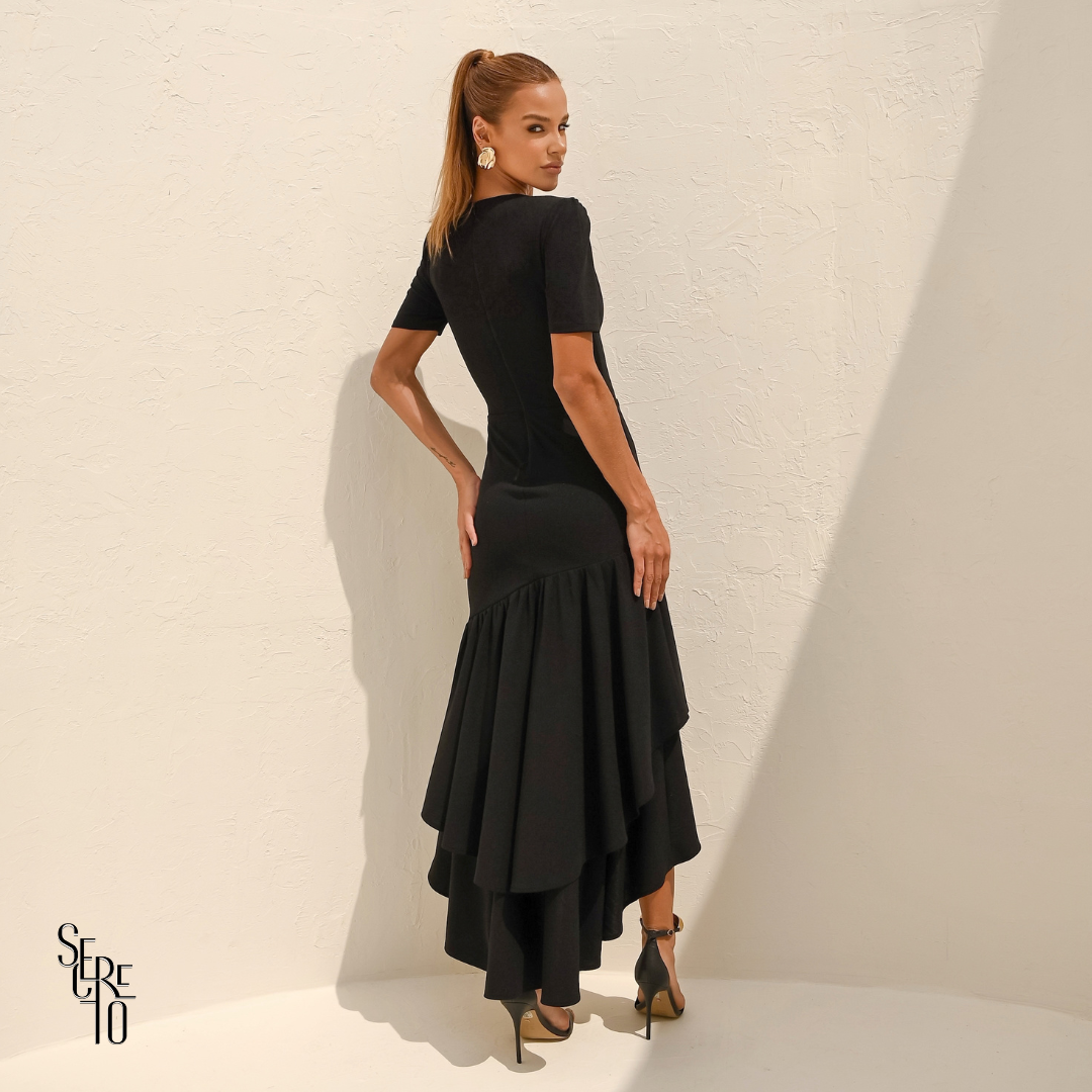 Vestido Saia Dupla Coralie Preto
