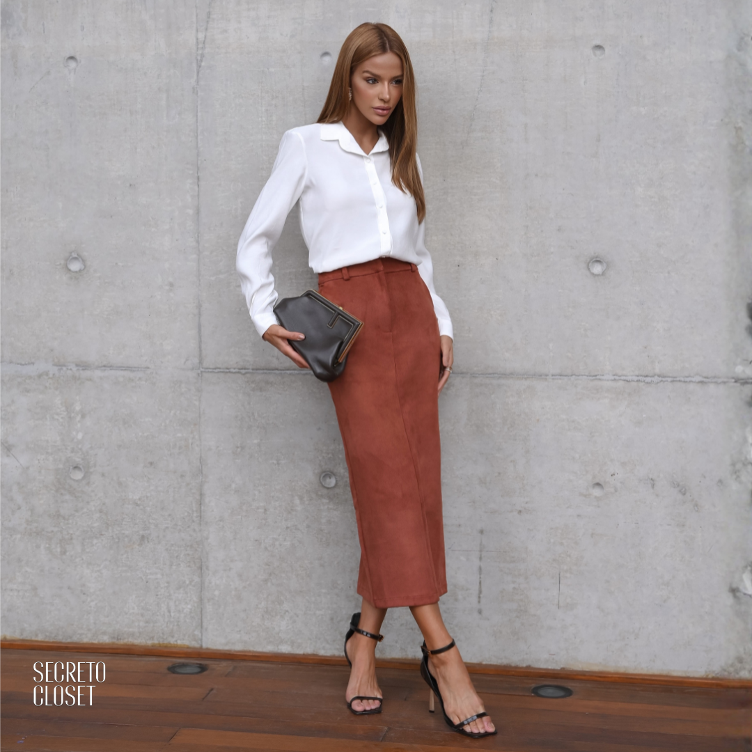 Camisa Punho Pregas Ayumi Off White