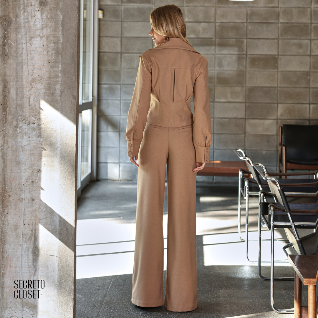 Casaco Alfaiataria Wool Emilia Caramelo