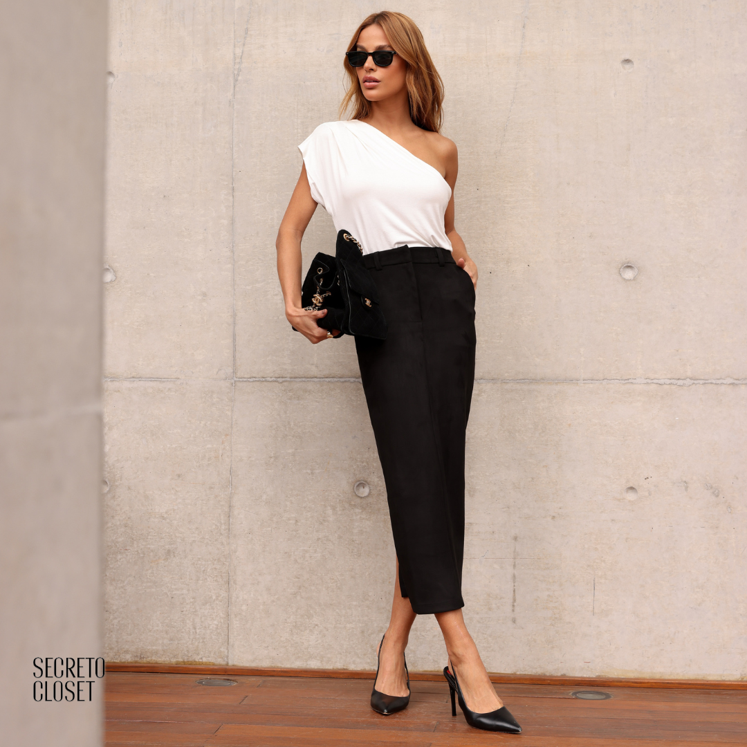 Blusa Um Ombro Grace Branco