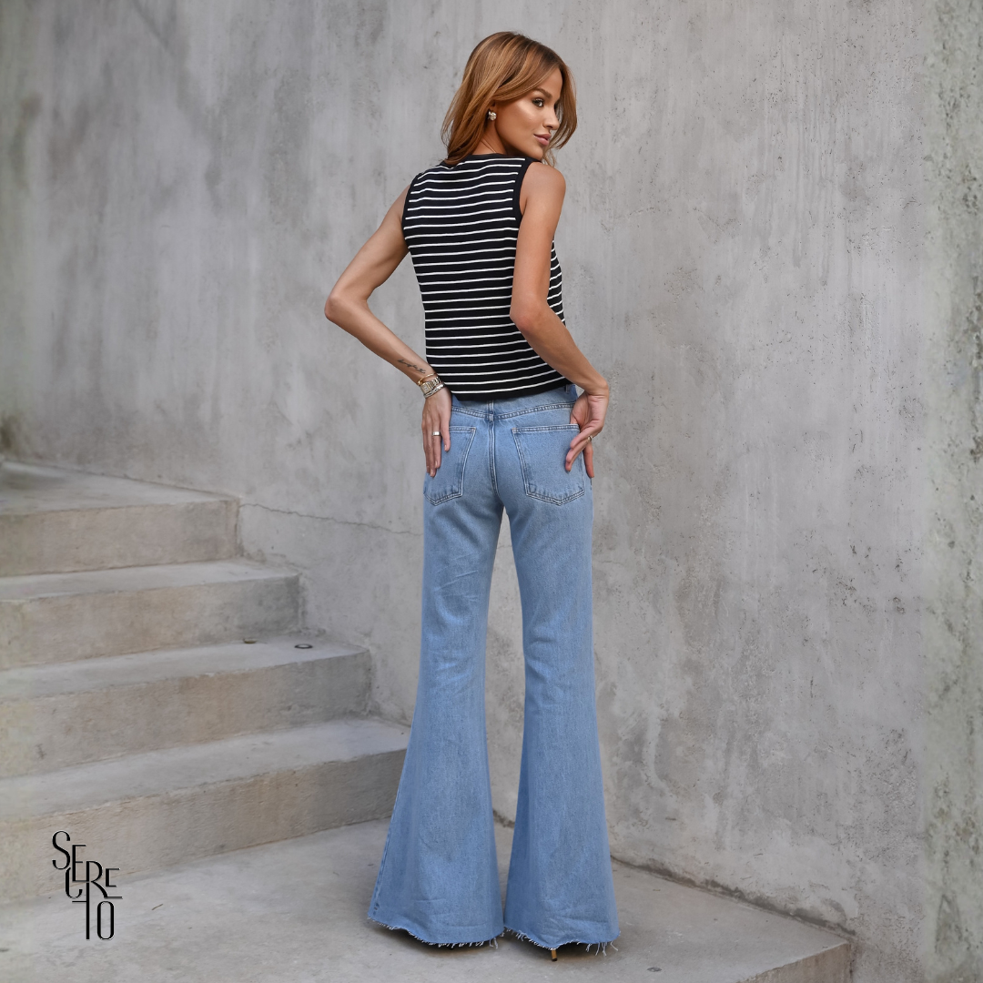 Blusa Modal Listrado Althea Preto