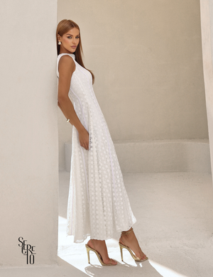 Vestido Longo Guipure Mara Branco