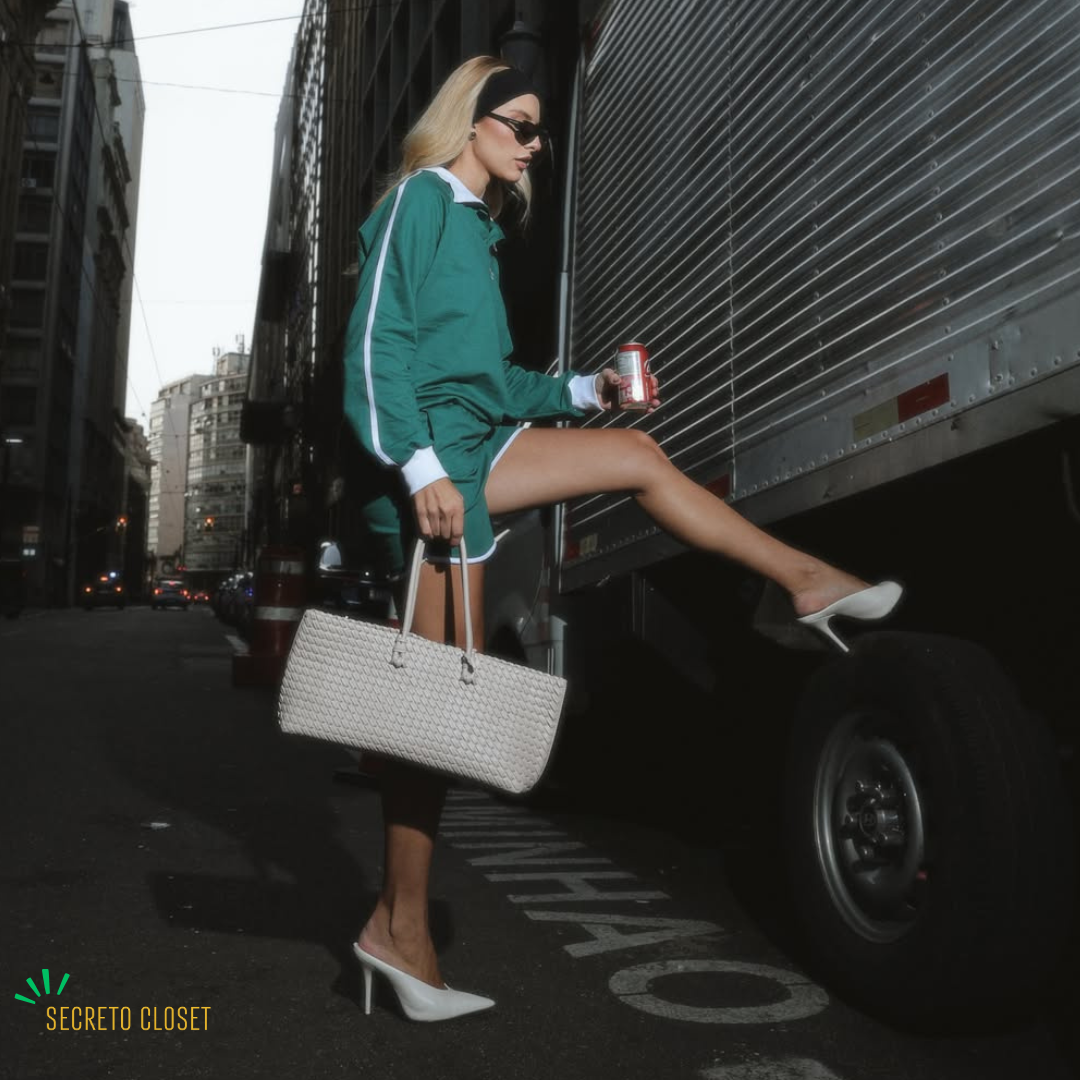 Conjunto Blusa e Short Moletinho Francisca Verde