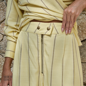 Conjunto Blusa e Calça Listrado Ivy Camomila