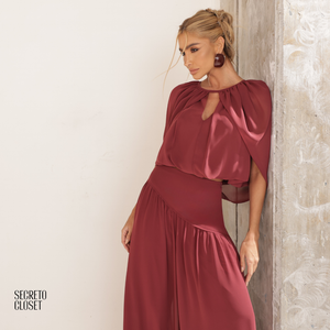 Conjunto Blusa e Calça Fluido Cammy Marsala