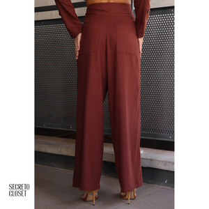 Conjunto Camisa e Calça Linho Alíciah Marrom