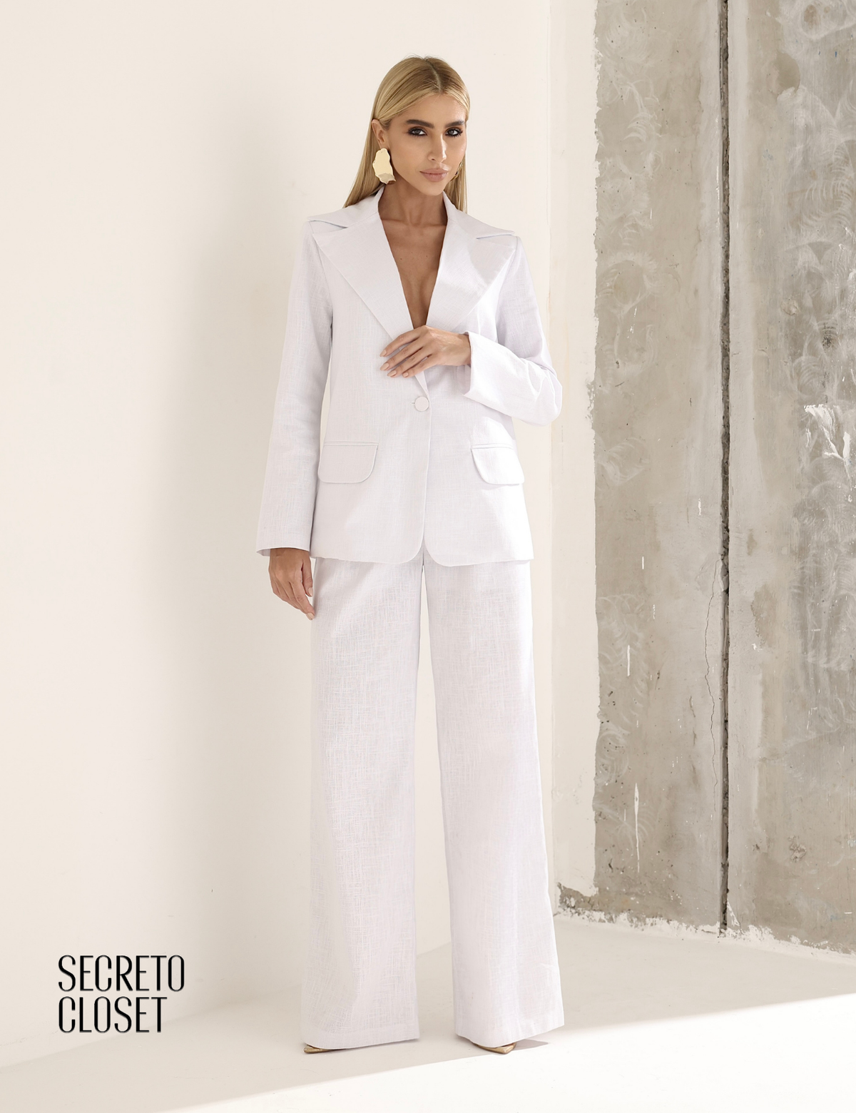 Conjunto Blazer e Calça Linho Milane Branco