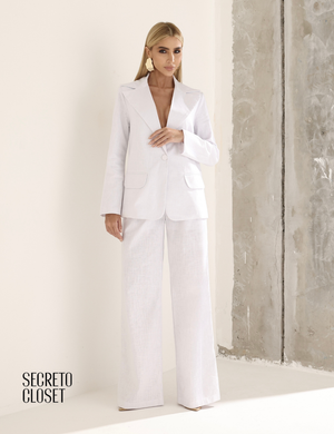 Conjunto Blazer e Calça Linho Milane Branco