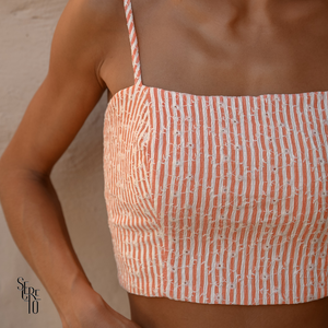 Cropped Listra Bordado Vittoria Salmão