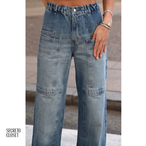 Calça Jeans Cós Elástico Maia Azul