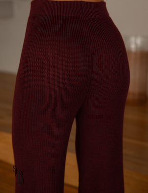 Conjunto Regata e Calça Tricô Yara Marsala