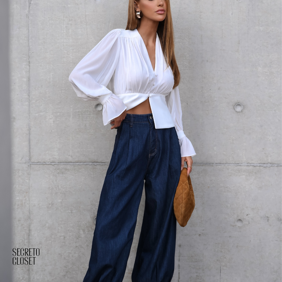 Blusa Manga Balonê Elena Off White
