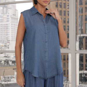 Camisa Jeans Chambré Lara Azul Claro