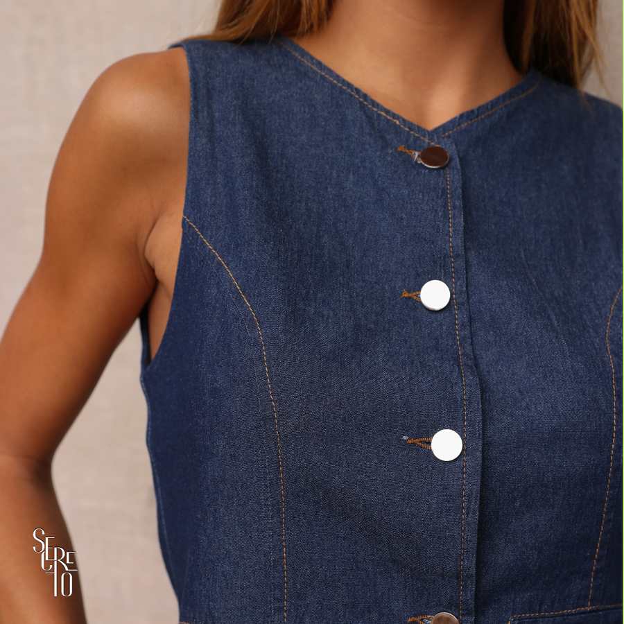 Colete Jeans Soft Lumi Azul Escuro