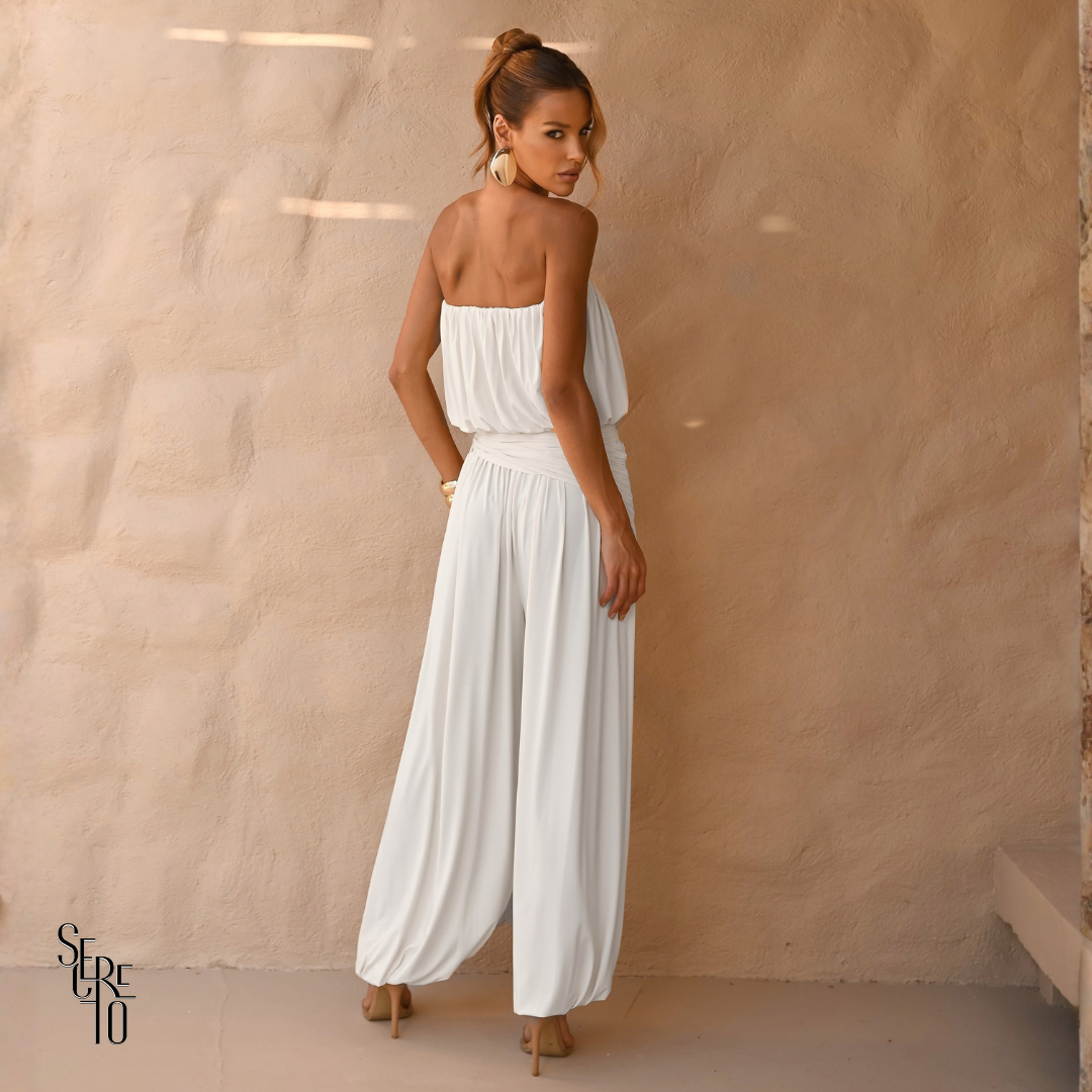 Conjunto Blusê e Calça Aladin Roberta Off White