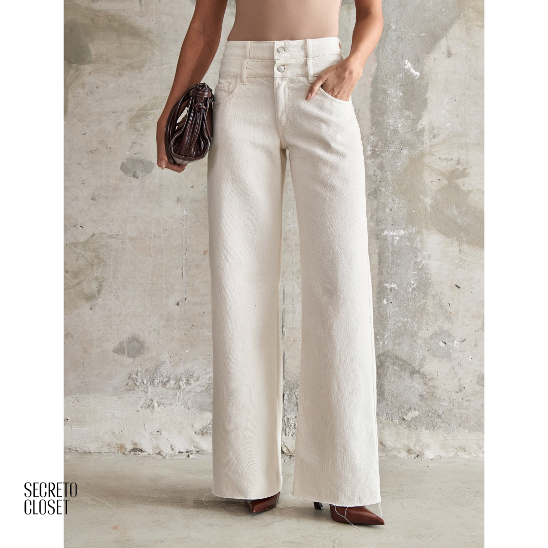 Calça Jeans Cós Duplo Charlotte Natural