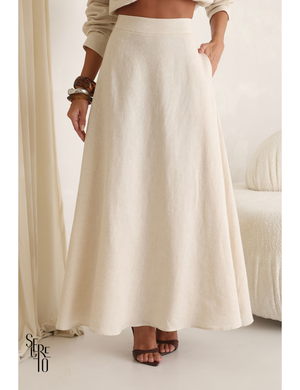 Conjunto Camisa e Saia Linho Giovanna Natural