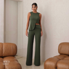 Conjunto Regata e Calça Alfaiataria Aline Verde Militar