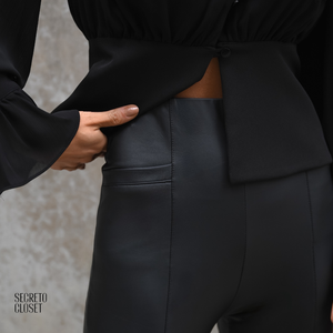 Calça Skinny Courino Louise Preto