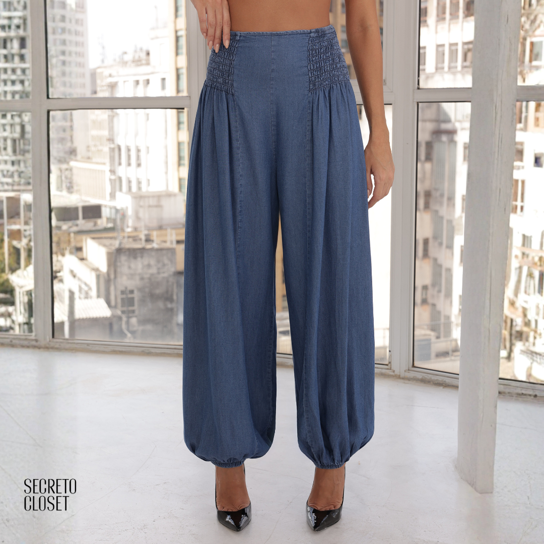 Calça Aladin Jeans Chambré Lara Azul Claro