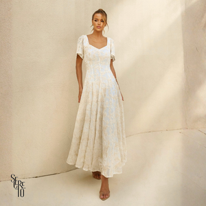 Vestido Longuete Bordado Debora Natural