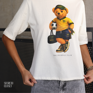 T-shirt Urso Pamella Branco