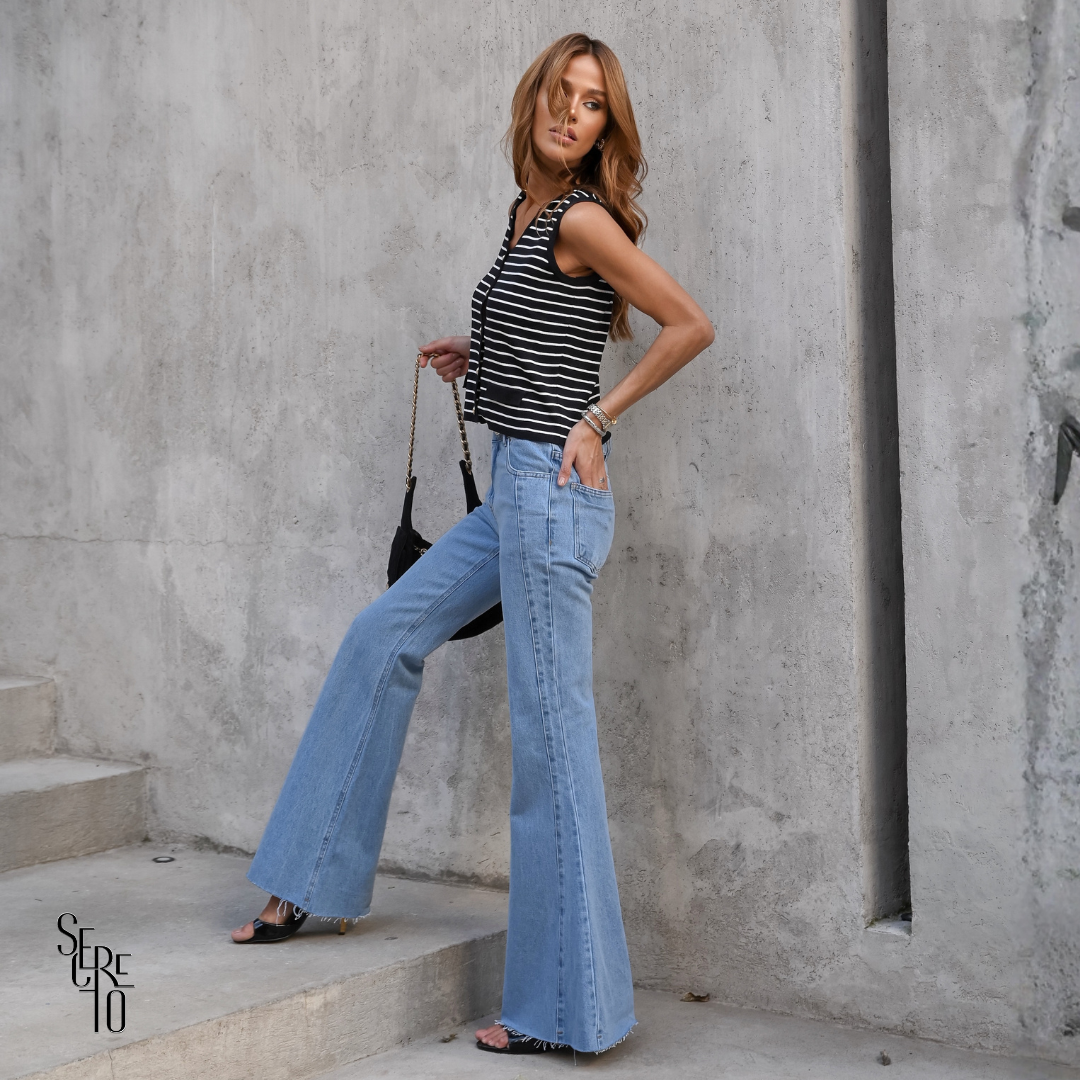 Blusa Modal Listrado Althea Preto
