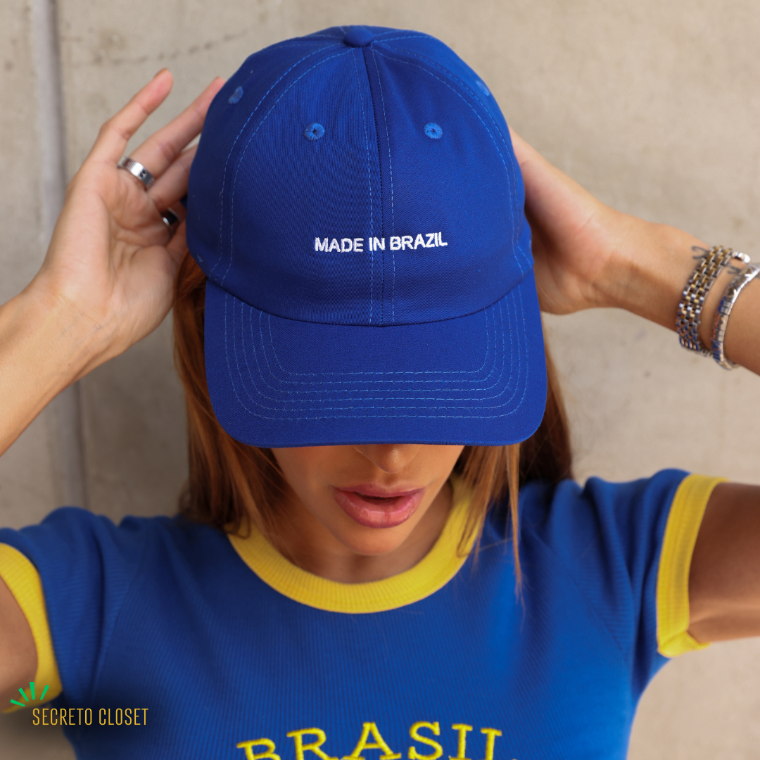 Boné Clássico Bordado Made Azul
