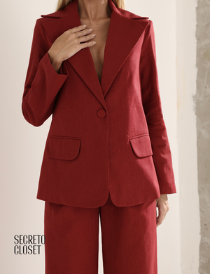 Conjunto Blazer e Calça Linho Milane Marsala
