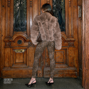 Calça Legging Animal Print Saraki Marrom Claro