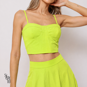 Conjunto Saia Midi Kyle Verde Limão